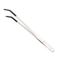 Bent-Tip Stainless Steel Feeding Tweezers — Straight & Curved, 10.6"