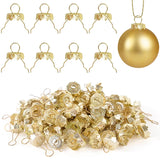 Round Christmas Ornament Caps & Hanger Strings (50-200 Pack)