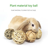 Natural Grass Chew Balls — Braided Teeth-Grinding Toy for Small Pets