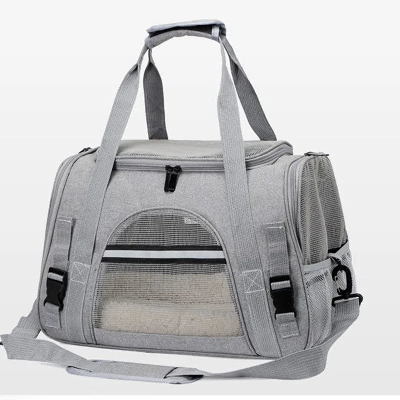 Portable Breathable Handheld Foldable Pet Travel Bag & Car Carrier for Small Dogs & Cats