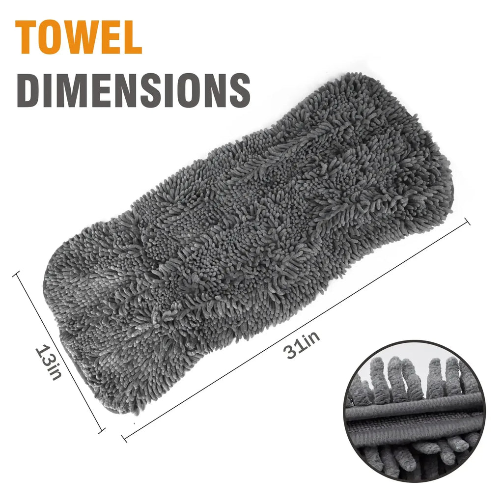Microfiber Dog Drying Towel — Super Absorbent, 31 x 13 Inch