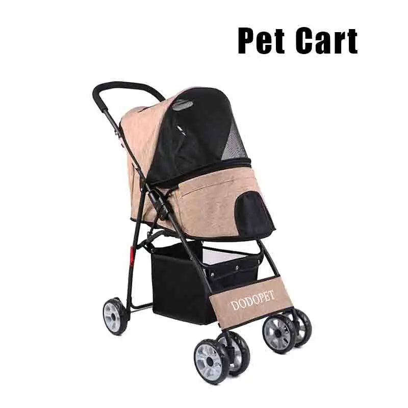 Lightweight Foldable Luxury Pet Travel Stroller for Small Dogs & Cats — Fashion Portable Outdoor Carrier