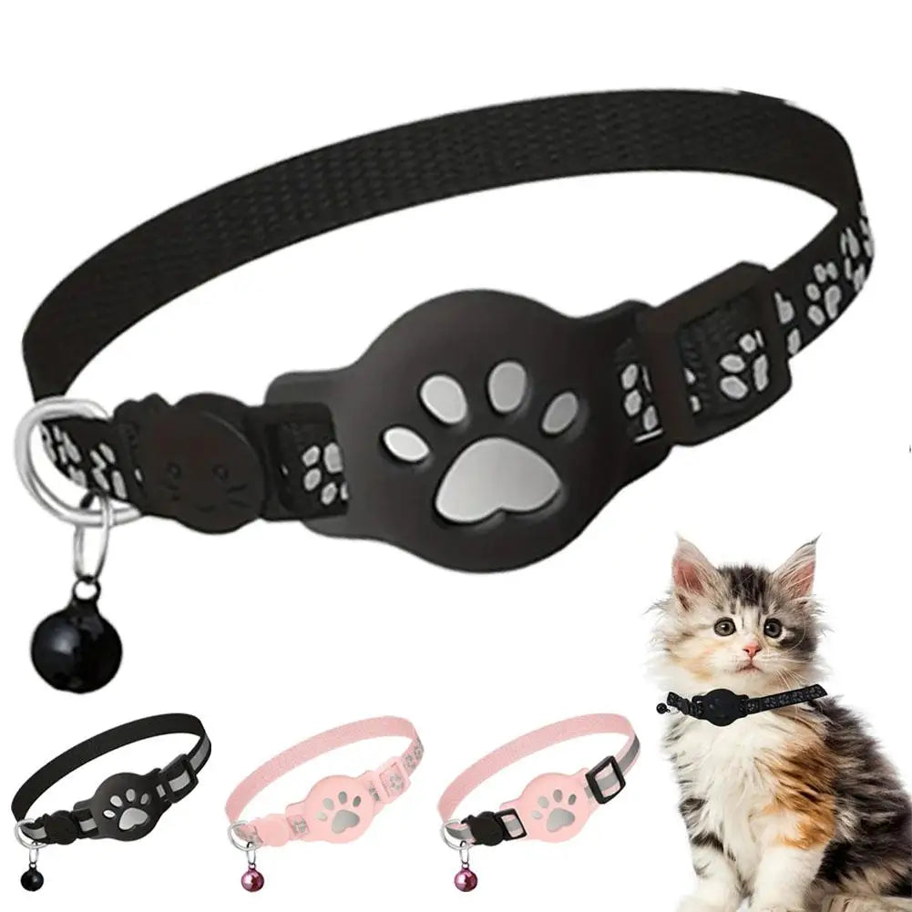 Reflective GPS Tracker Collar Necklace for Cats with Smart Location Tracking