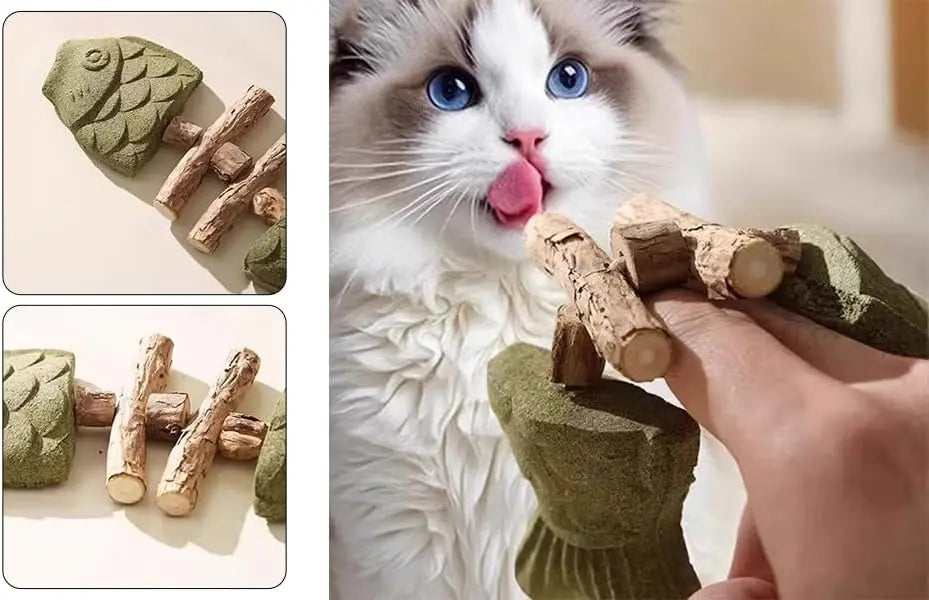 Textured Fishbone Chew Toy for Cats