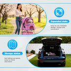 4-Wheel Foldable Lightweight Pet Stroller with Cup Holder for Small & Medium Dogs & Cats