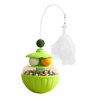 Feather Teaser Pole with Bells & Treat Dispenser — Indoor Cat Exercise Toy