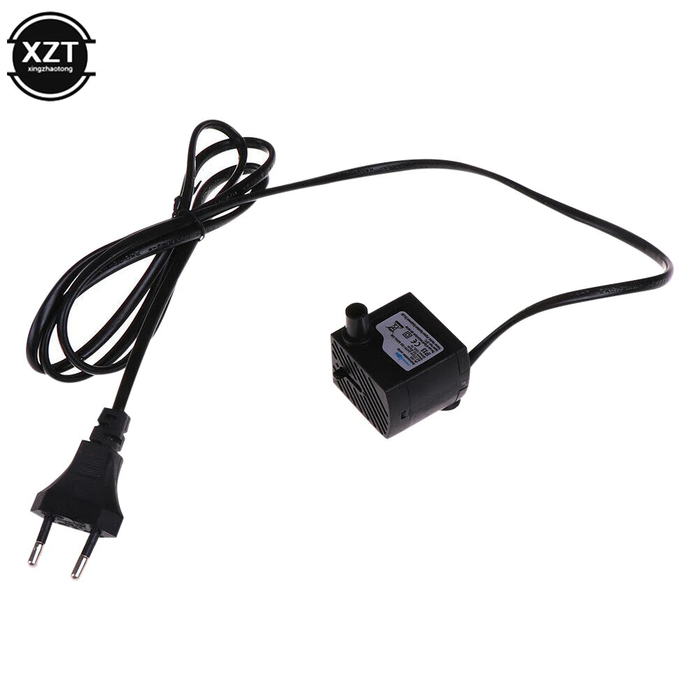 Compact Submersible Filter Pump (1.1M Cord, AC 220V, 3W, Fish Tank)
