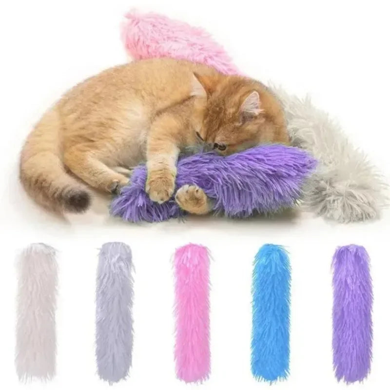 Mint & Crinkle Paper Long Plush Cat Pillow Toy — Bunny-Kick Cuddle Toy