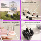 Foldable Lightweight Pet Stroller with Storage Space for Parrots, Dogs & Cats — Portable Outdoor Cart