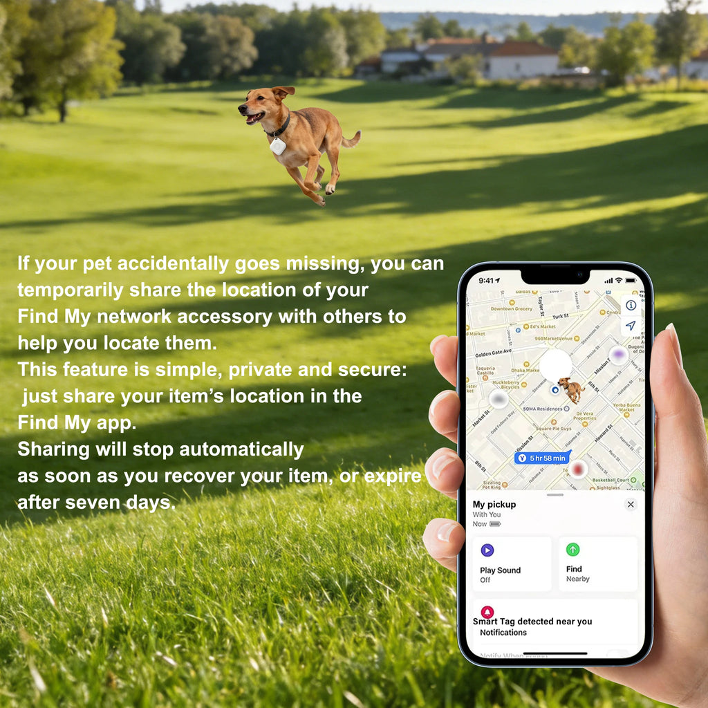 2-Pack Smart Tags for Apple Find My - Mini GPS for Pets, Keys & Luggage