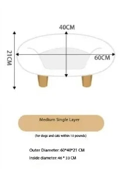 Plush Raised Pet Sofa Couch Bed with Anti-Slip Bottom