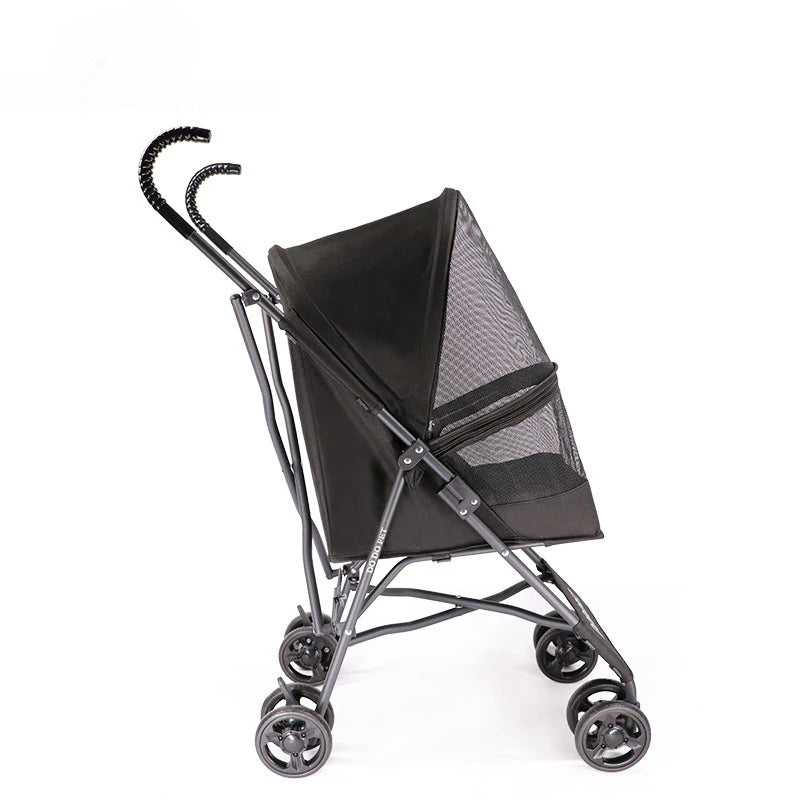 No-Installation Fast-Fold Lightweight Pet Cart for Teddy Dogs & Cats — Portable Foldable Outdoor Stroller
