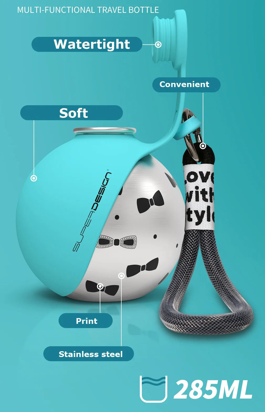 Portable Dog Water Bottle (285ml)