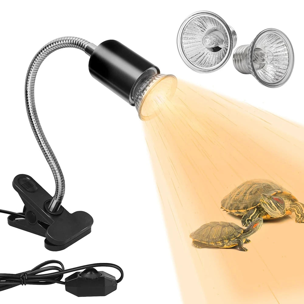 Dimmable 50W UVA/UVB Reptile Heat Lamp — Simulated Sunlight for Turtles & Bearded Dragons