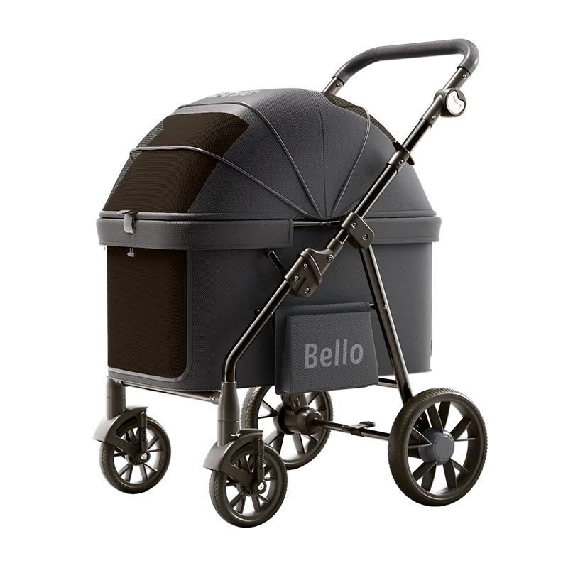 Bello Premium Foldable 4-Wheel Pet Stroller for Large Dogs — New Design Travel Carrier