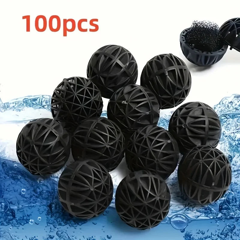 Aquarium Bio Balls Filter Media (50–100pcs, Wet/Dry Biochemical Balls)