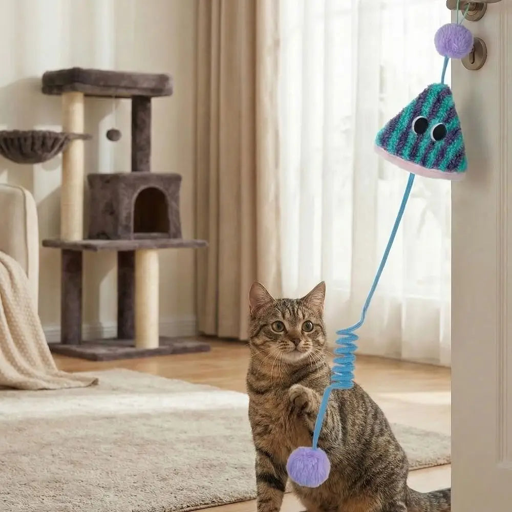 Ceiling-Mounted Elastic Spring Cat Toy — Bite-Resistant Parachute Exerciser