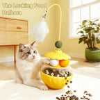 Feather Teaser Pole with Bells & Treat Dispenser — Indoor Cat Exercise Toy
