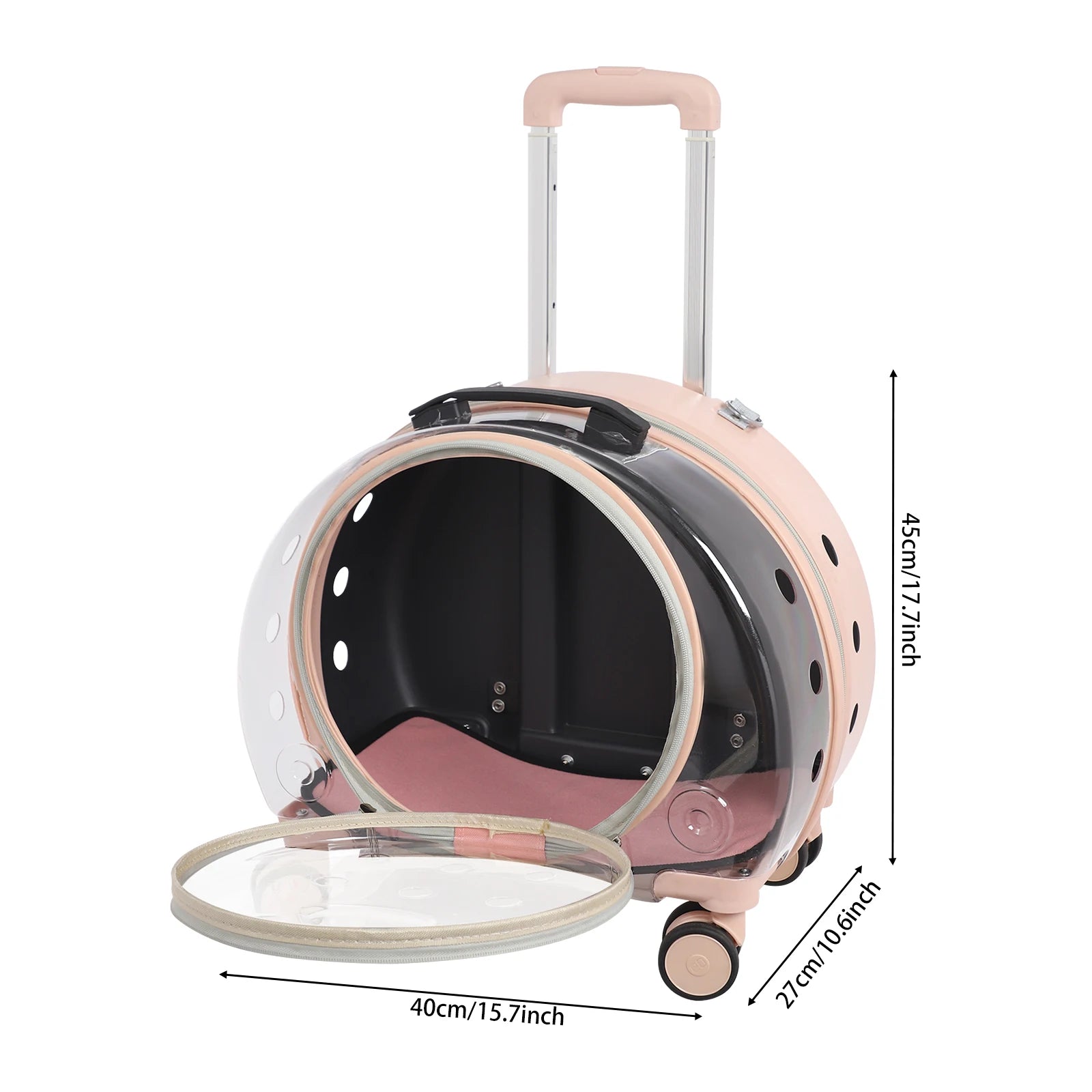 3-Section Expandable Rolling Pet Carrier Stroller with Front Opening for Small Dogs & Cats