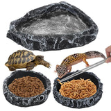Reptile Rock Feeding Bowl — Realistic Stone Design for Bearded Dragons