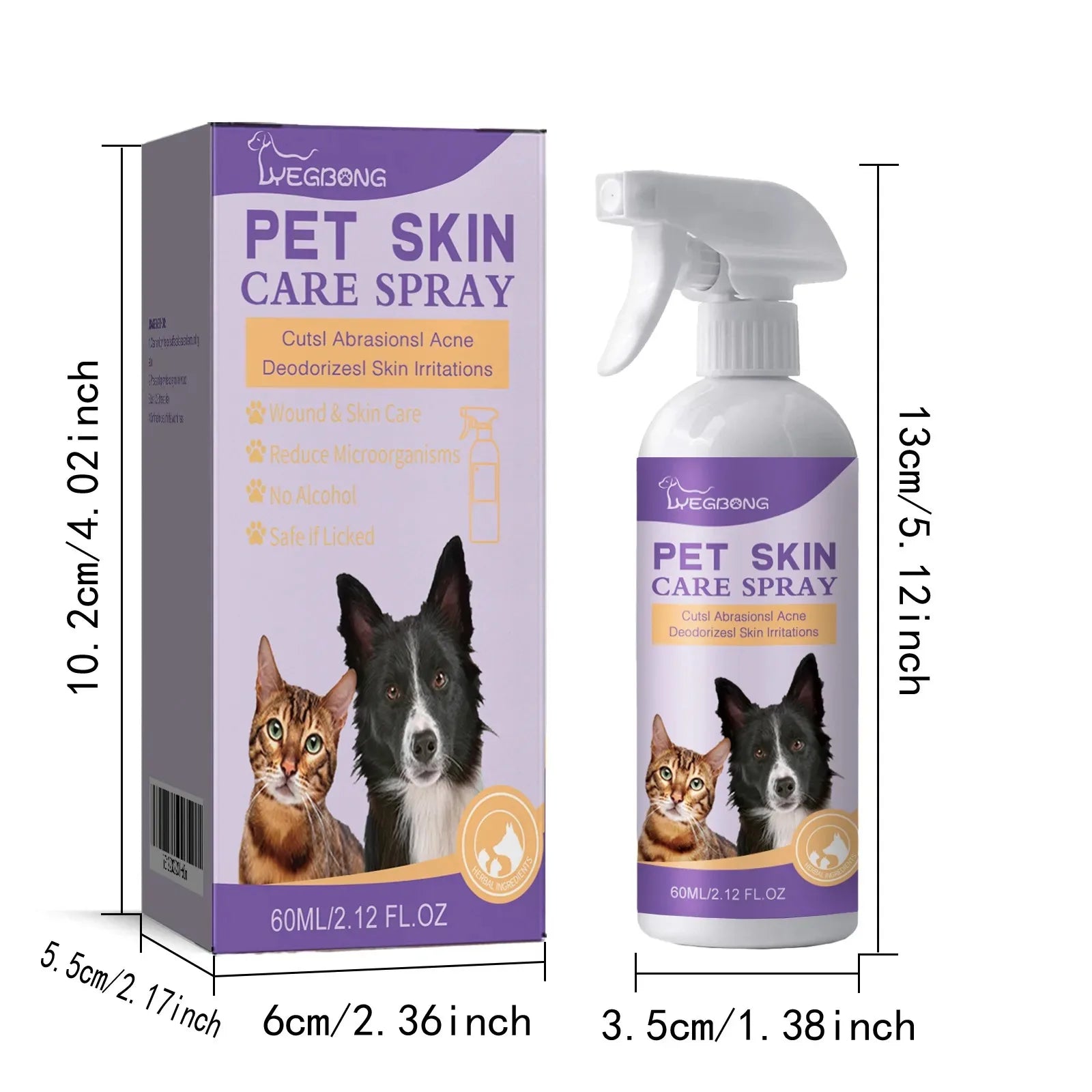 Pet Skin Relief Spray — Wound & Hair Regrowth Repair Serum, 60ml