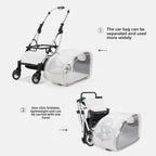 Lightweight Foldable Detachable Transparent Pet Stroller with Outdoor Walking Cart for Small & Medium Dogs