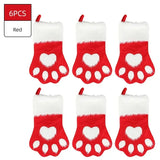 Christmas Pet Paw Stockings Plaid Design (1-10 Piece Pack)