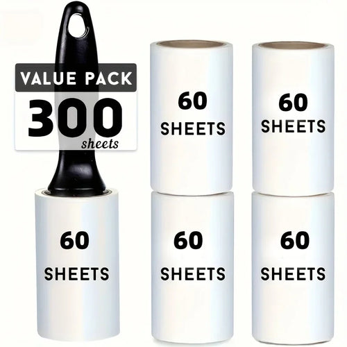 Extra-Sticky Pet Hair Lint Roller — 60 Sheets Per Roll