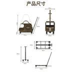 Portable Rolling Pet Carrier with Detachable Single-Shoulder Handbag for Small Dogs & Cats