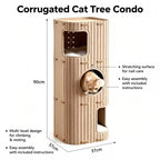 Multi-Layer Cylindrical Cat Castle with Play Holes