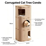 Multi-Layer Cylindrical Cat Castle with Play Holes
