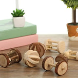 Natural Pine Chew Toys — Roller & Dumbbell Molar Toys for Small Pets