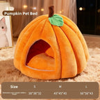 Pumpkin-Shaped Enclosed Winter Pet Bed