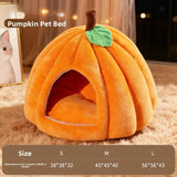 Pumpkin-Shaped Enclosed Winter Pet Bed