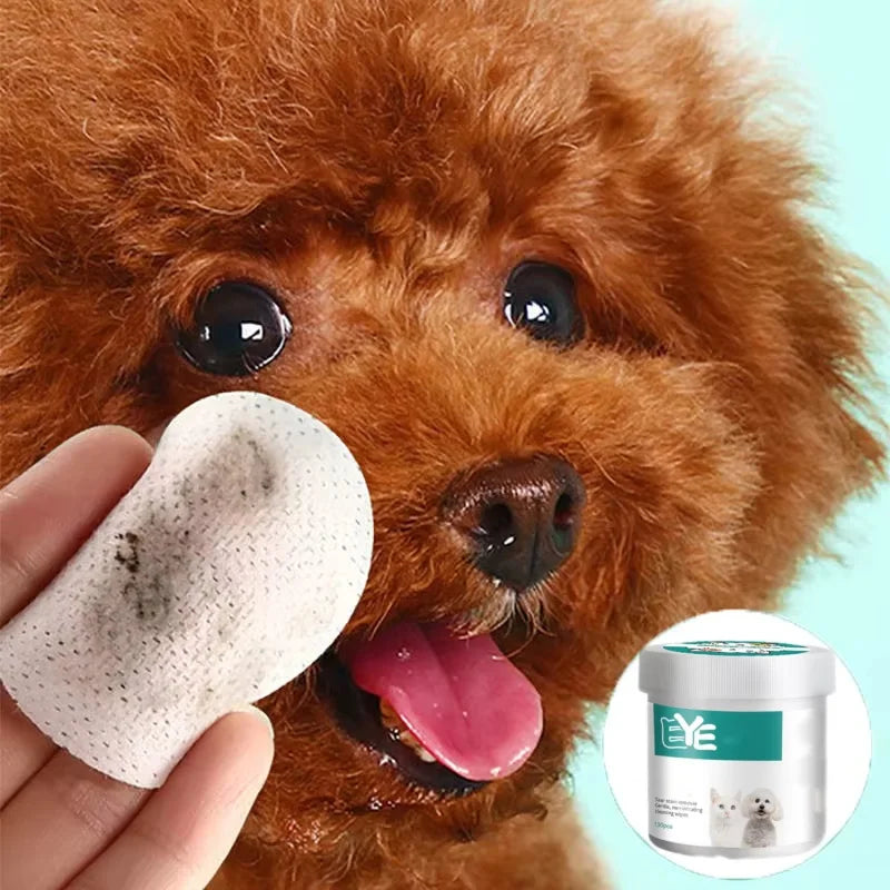 130-Count Pet Tear Stain Wipes — Gentle Eye Cleaning for Dogs & Cats