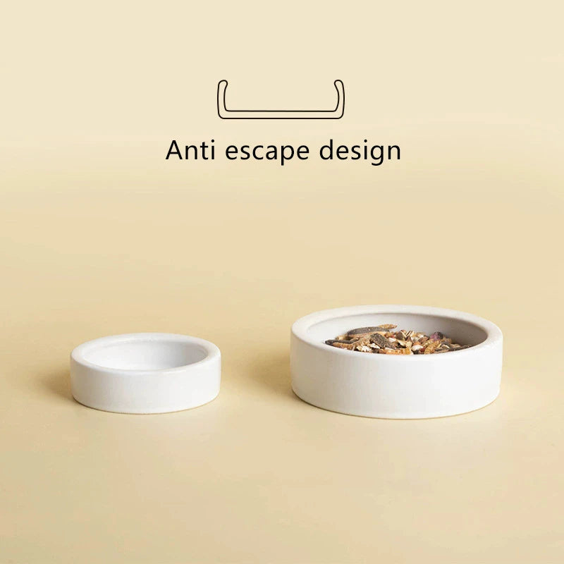Anti-Escape Ceramic Reptile Feeder Dish — For Geckos, Snakes & Crawling Insects