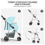 3-Wheel Foldable Double Pet Jogger Stroller for 2 Cats or Dogs up to 30 lbs