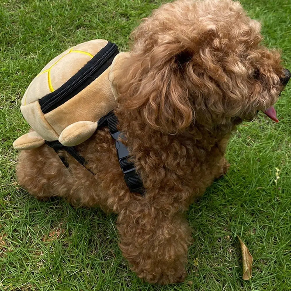 Turtle-Shaped Dog Snack Backpack (Cartoon, Large Capacity, Adjustable)