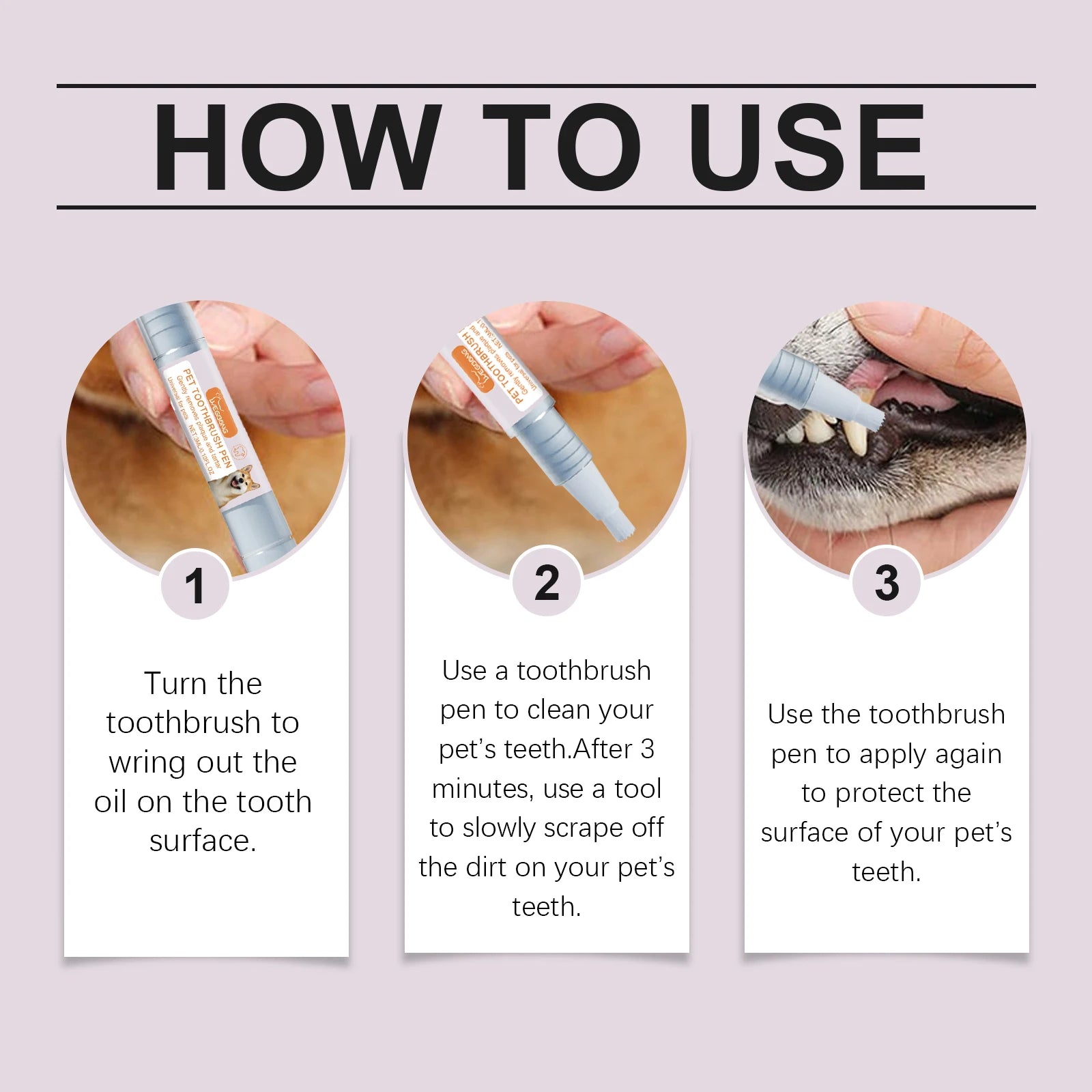 Pet Toothbrush Pen — Tartar & Bad Breath Remover for Dogs & Cats