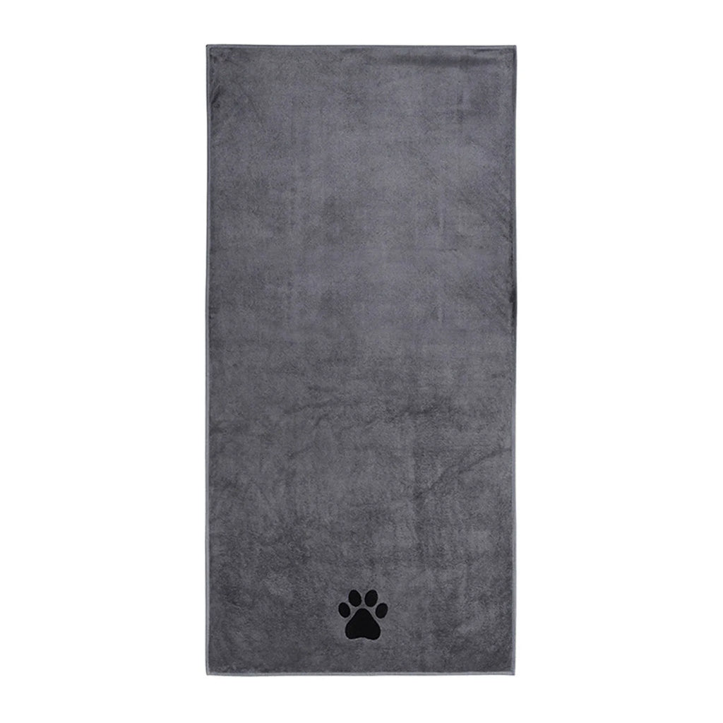 Microfiber Dog & Cat Bath Towel — Embroidered, Super-Absorbent, Two Sizes