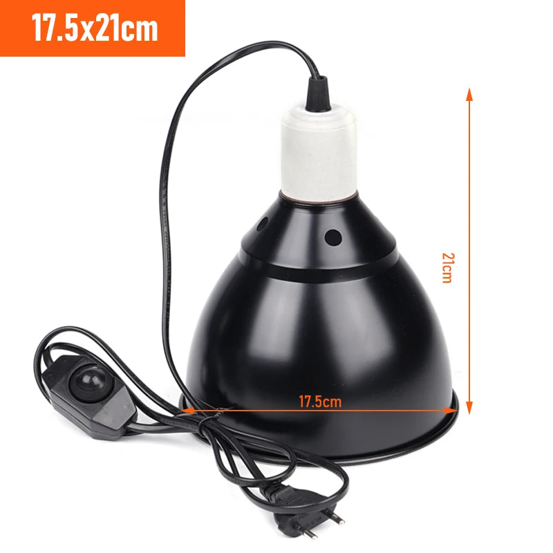 300W Reptile Dome Lamp Fixture — Multi-Plug Reflector Stand, E27
