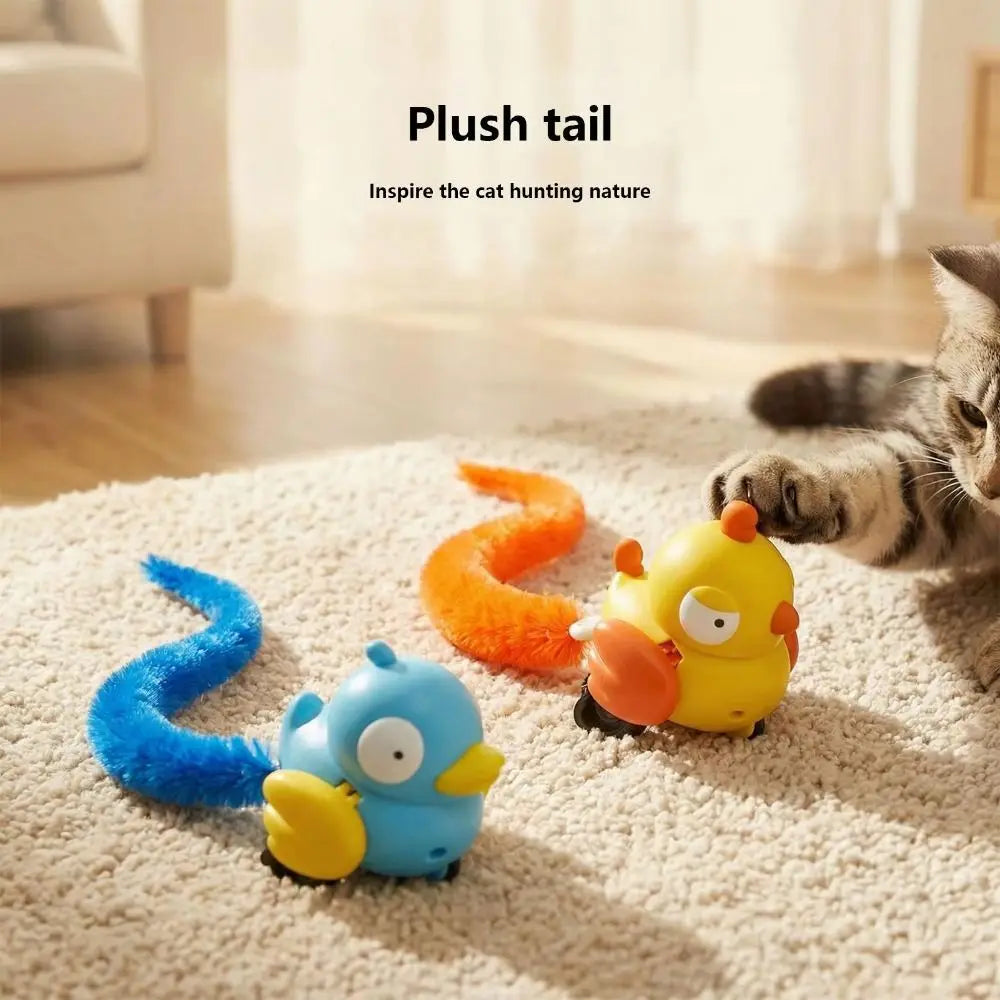 Wind-Up Bird Cat Teaser Toy — Chirping, Bite-Resistant, No Batteries