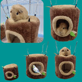 Tree Stump Hammock Bed — Cozy Hideaway for Hamsters & Rats