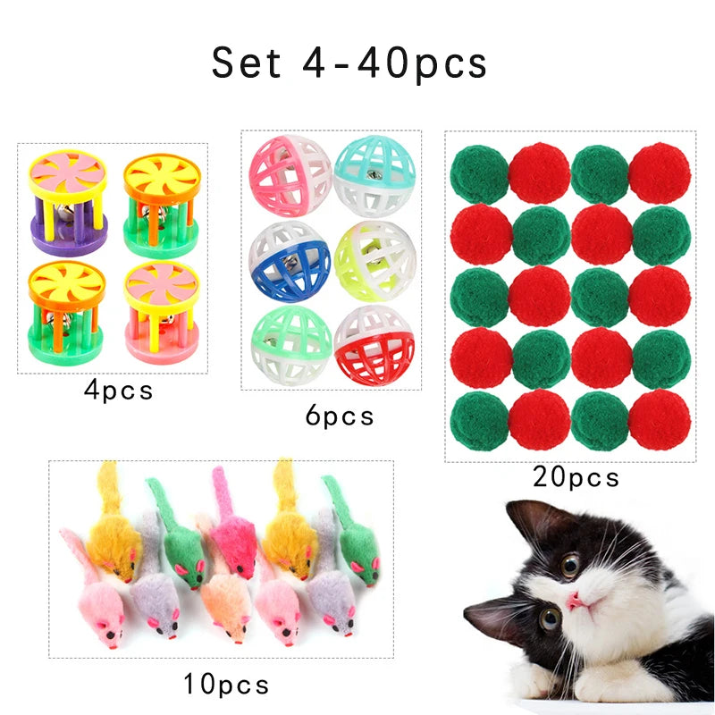 Sisal Mouse Ball Cat Toy Set — Wear-Resistant Claw & Teeth Toy