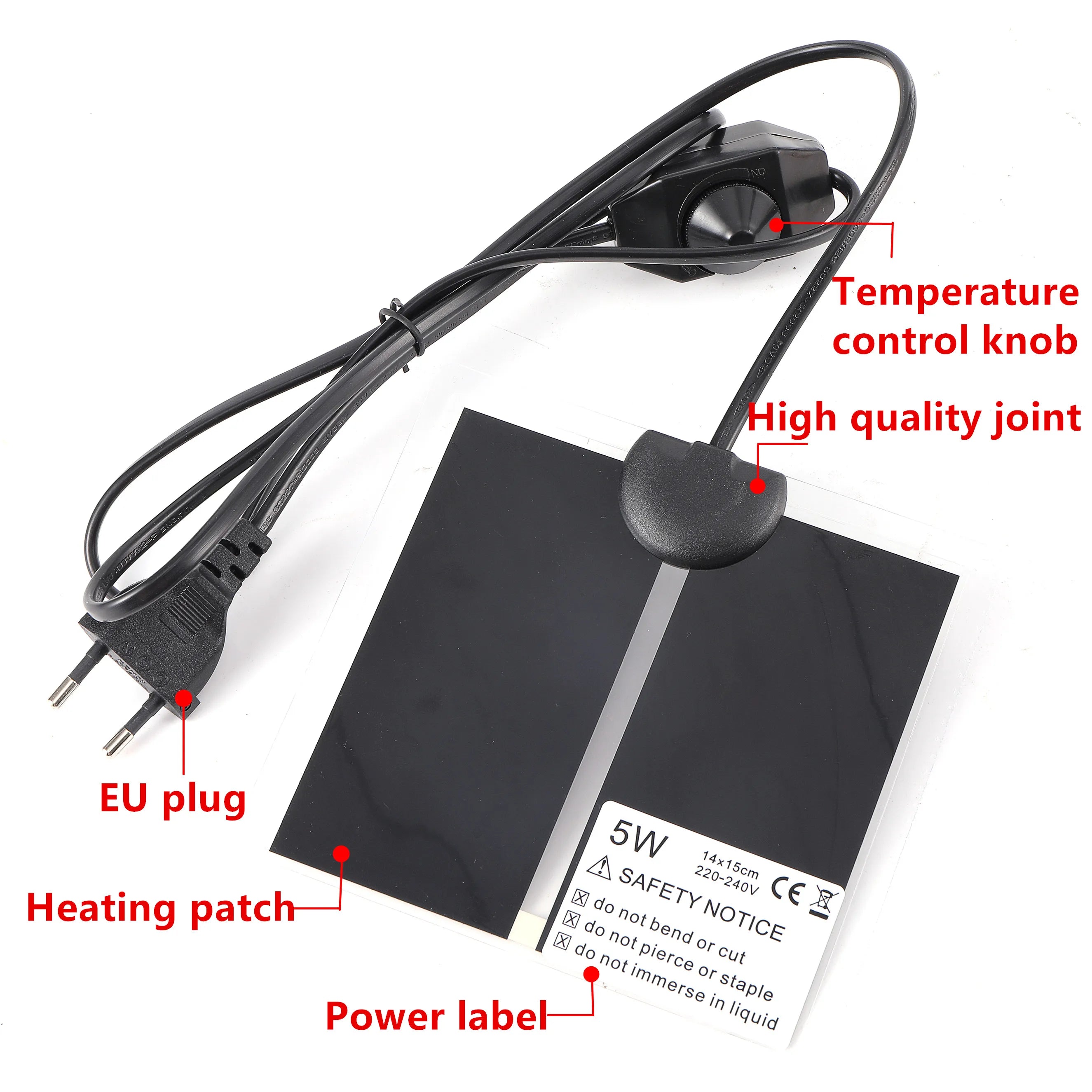 Adjustable Reptile Heating Mat — Far-Infrared Pad, 5W-45W, Temp Controlled