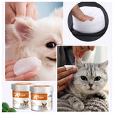 Tear Stain & Ear Cleaning Wipes for Dogs & Cats — 130-Count Aloe Vera Pads