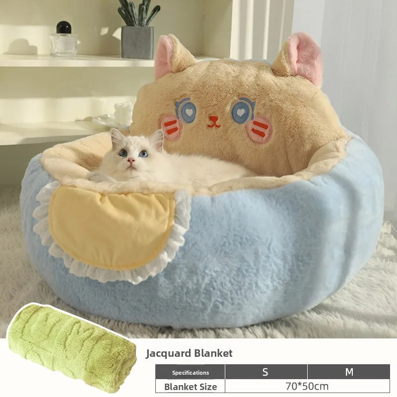 Plush Faux Fur Pet Cushion for Sofas & Beds