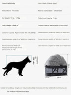 Portable Foldable Pet Stroller for Small Cats & Dogs with All-Terrain Wheels & Adjustable Handle