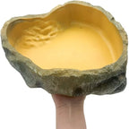 Resin Rock Food & Water Bowl for Reptiles — Naturalistic Terrarium Dish