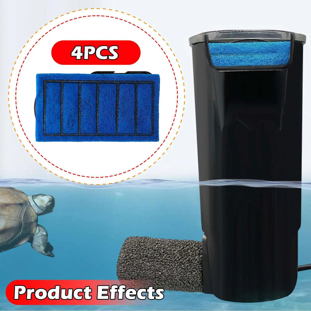 Replacement Filter Cartridges for Reptile & Turtle Tanks (4-Pack)
